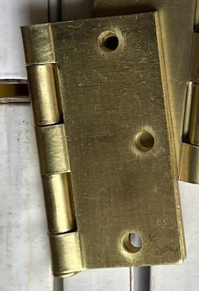 Door 3 Hole Hinges Satin Brass Railway E100F 3.5X3.5