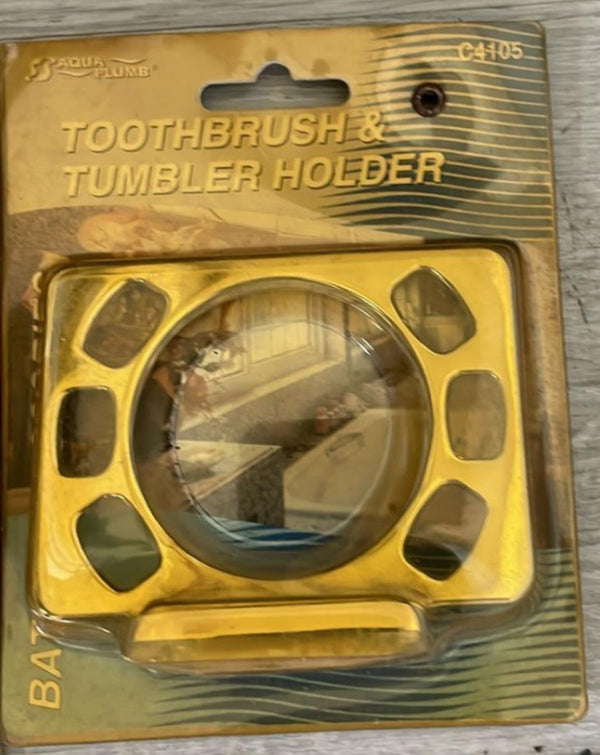 Aqua Plumb C4105 Toothbrush & Tumbler Holder