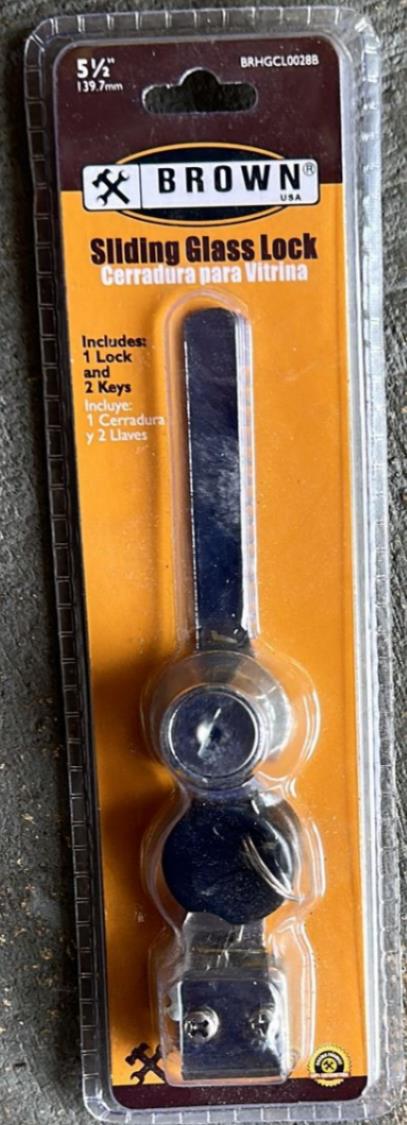 Brown Sliding Glass Lock BRHGCL0028B