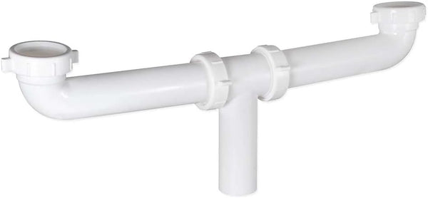 Eastman 35393 1-1/2 Inch x 16 Inch,Kitchen Sink End Center Outlet Tee White