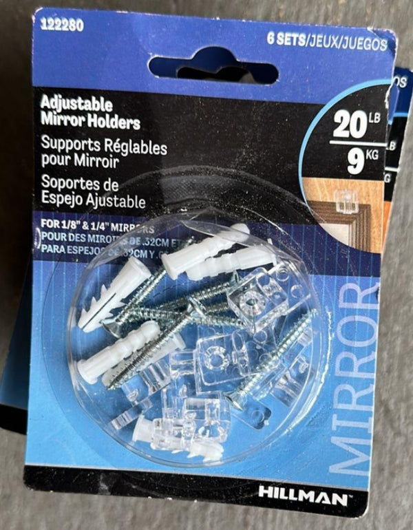 Hillman 122280 Adjustable Mirror Holders (20lb) 6 Sets