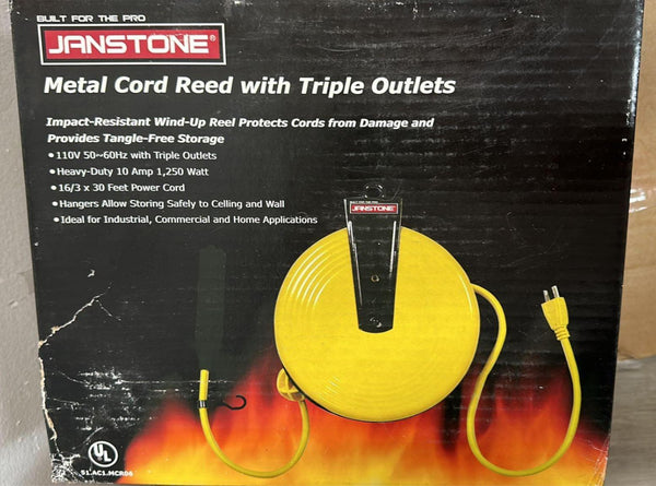 Janstone Triple outlets Heavy Duty Metal Cord Reed 30 feet long with Hangar