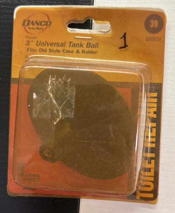 Danco 88909 Tank Ball 3 in Rubber for Use with Old-Style Kohler Toilet Closet