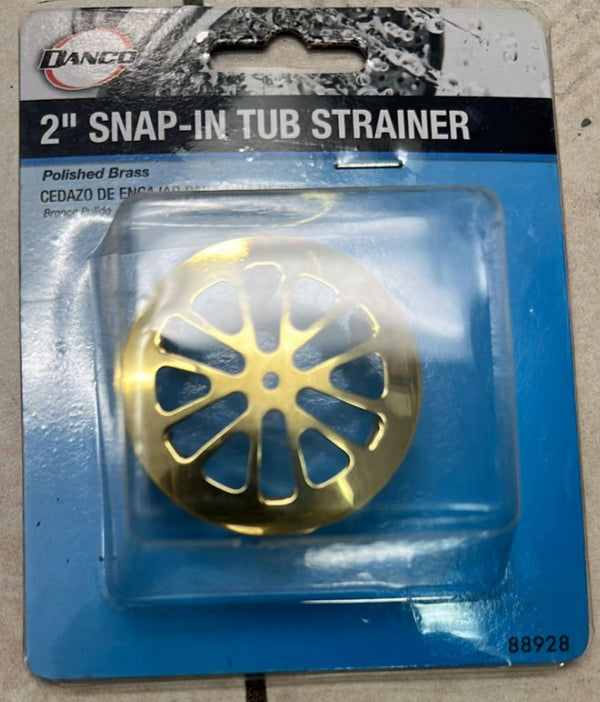 Danco 88928 Polished Brass Snap-in Drain Strainer