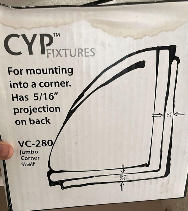 CYP Fixtures VC-280 5/16 Corner Shelves Unbreakable Shelf