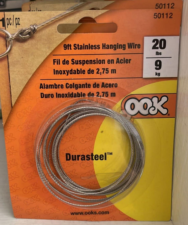 OOK Durasteel 50112 9' Stainless Hanging Wire