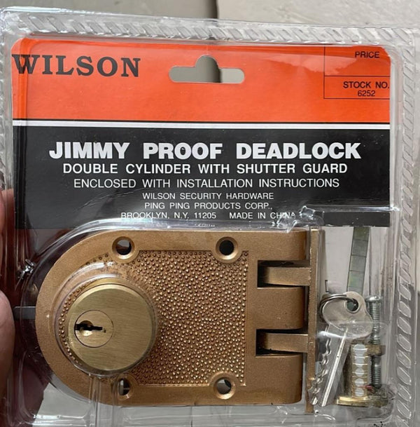 Wilson 6252 Security Double Cylinder Jimmy Proof DeadLock with Shutter Guard