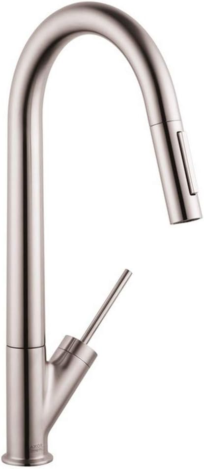 Hansgrohe Axor Strack 10821801 2-Spray Kitchen Faucet Stainless Steel Optic