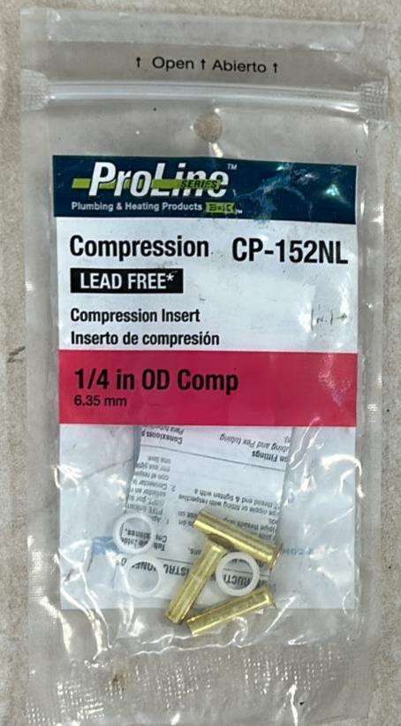 Proline CP-152NL 1/4-in OD 6.35mm Compression Insert - Lead Free