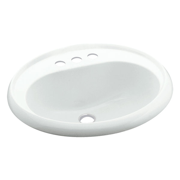 Sterling 75010140-0 Vikrell 20-In Oval Drop-In Lavatory 4-In - White