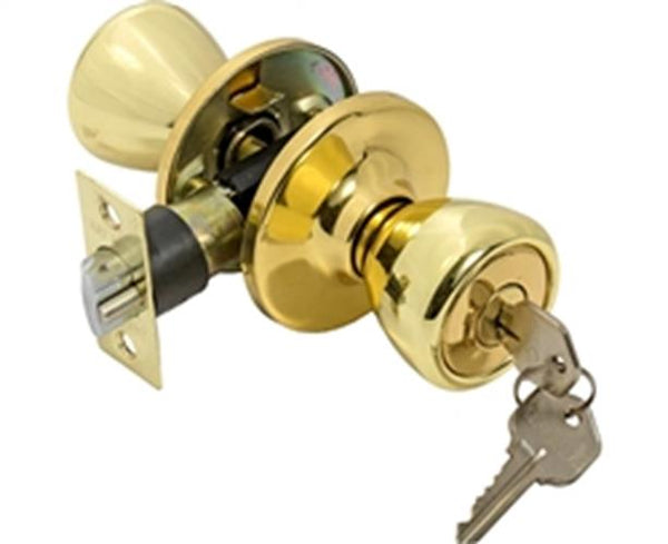Tuff Stuff TP0403A Keyed Entry Knob, Polished Brass
