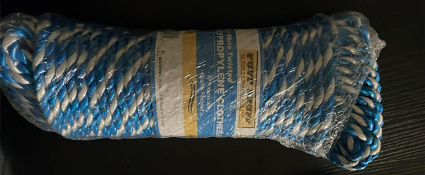 TUFF STUFF P8 #8 X 100 Polypropylene Blue and White Polypropylene Clothesline