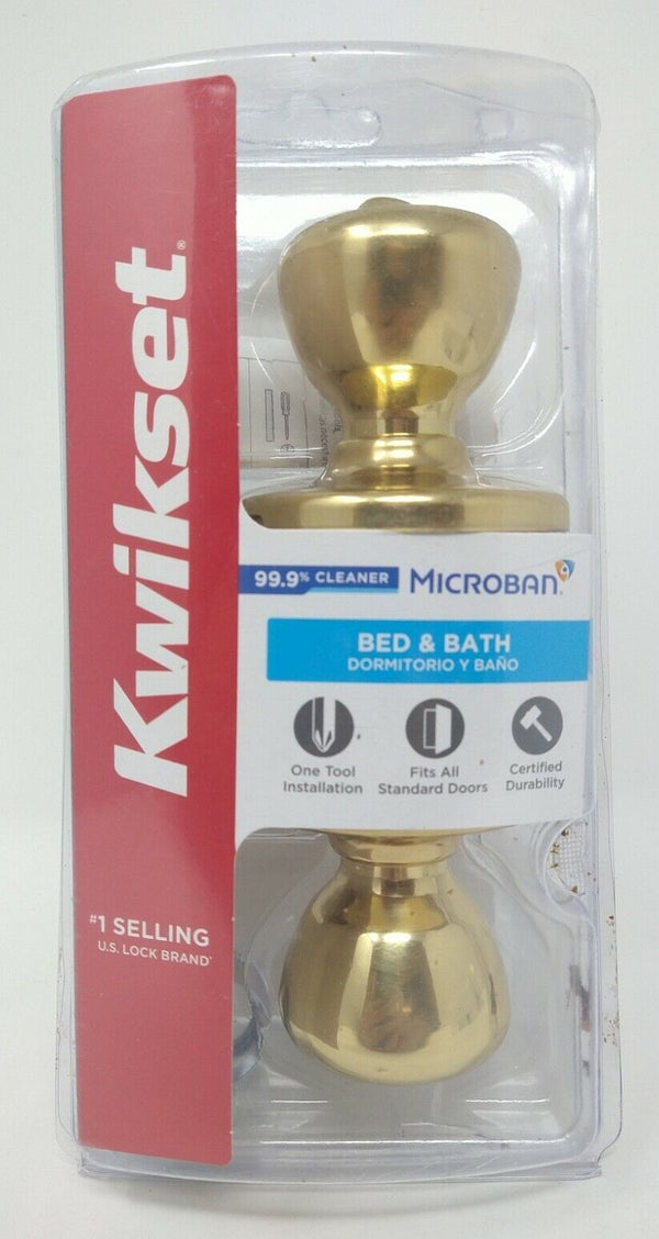 Kwikset 400T 3 CP K6 V1 Polo Keyed Entry Knob, Polished Brass