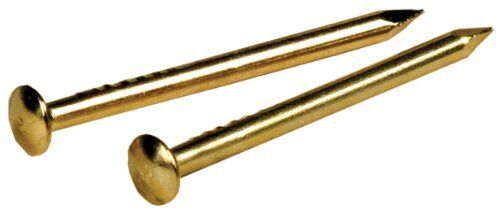 Hillman 532630 1x18 Escutcheon Pin, 1 in L, Brass, Half-Round Head, Smooth Shank